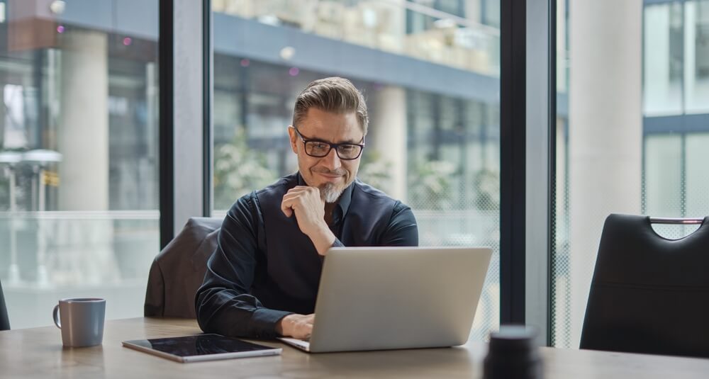 Small business owner working on the laptop