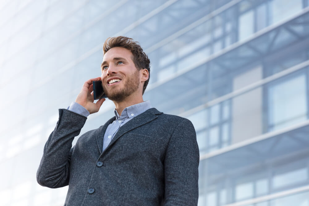 business man talking on the phone 