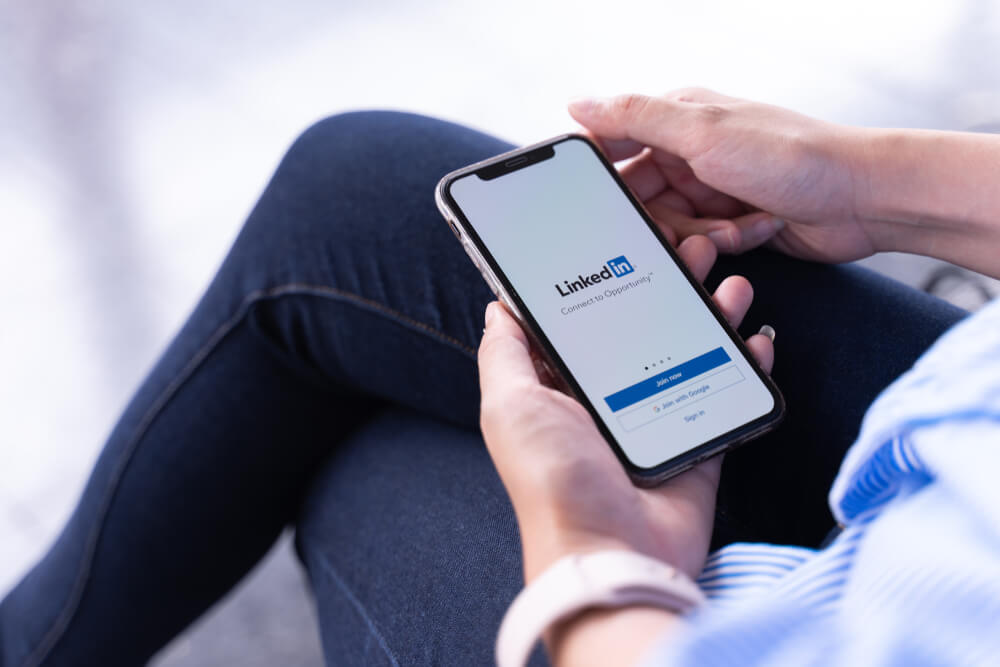 Linkedin in mobile screen 