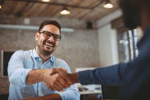 man doing handshake