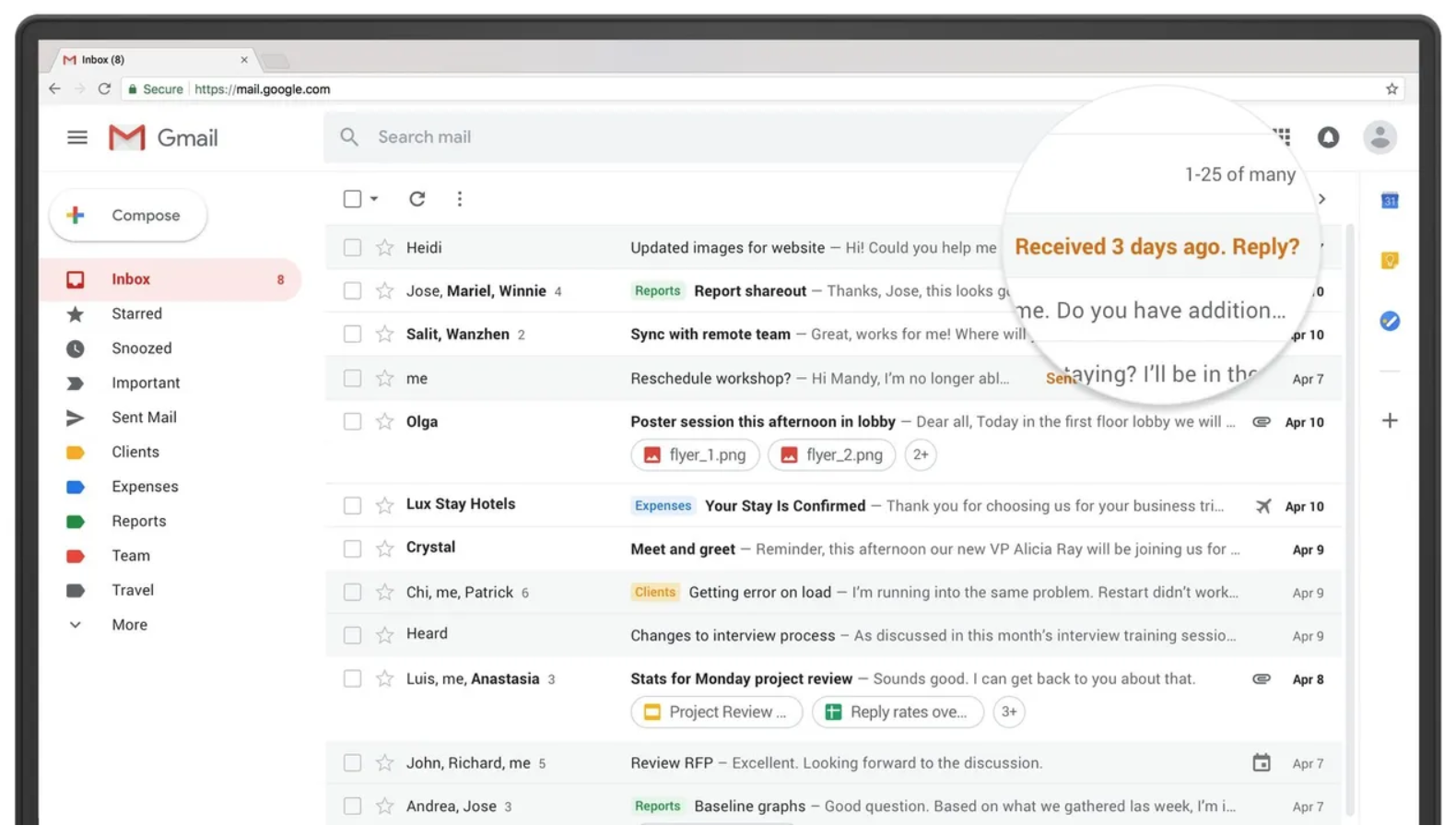 picture of gmail interface