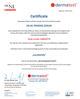 독일 Dermatest 피부적합성 시험 인증서, 닥터앤엘 판테놀 11% 퍼밍 세럼