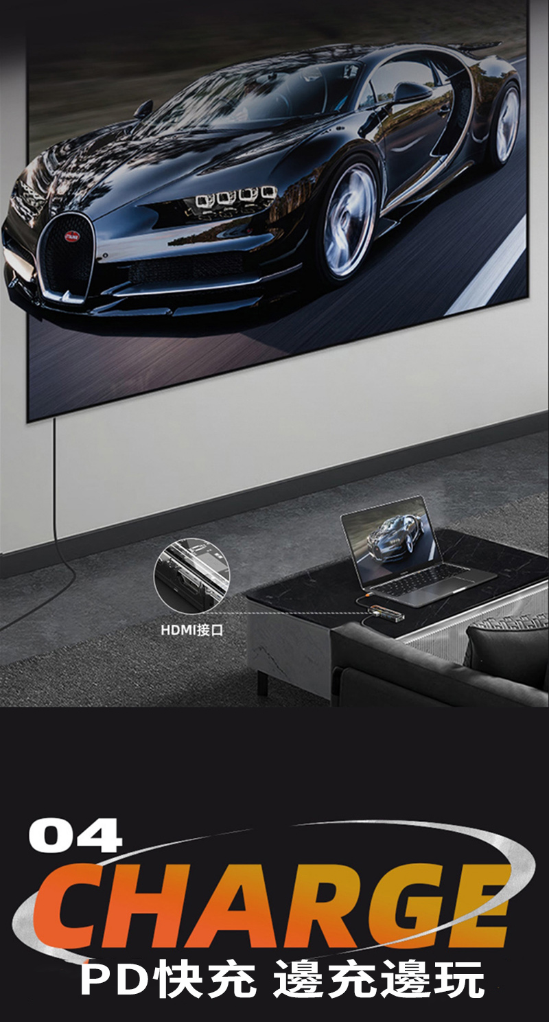 HDMI接口04CHARGEPD快充 邊充邊玩