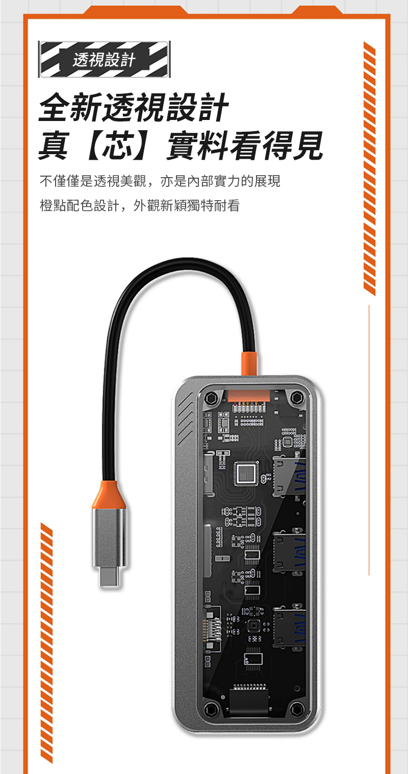 透視設計全新透視設計真【芯】實料看得見不僅僅是透視美觀,亦是內部實力的展現橙點配色設計,外觀新穎獨特耐看  B8