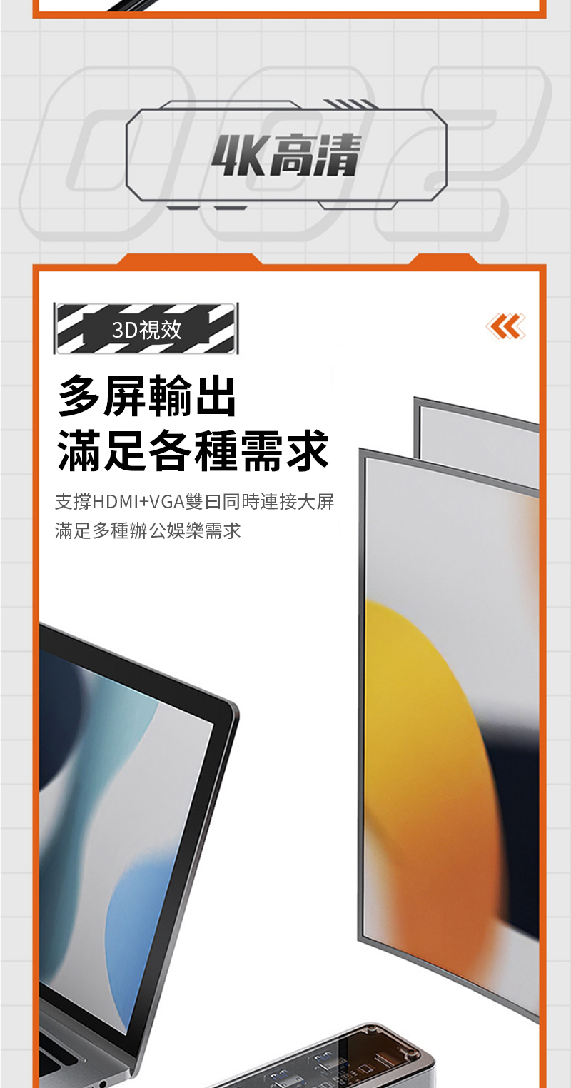 4K高清3D視效多屏輸出滿足各種需求支撐HDMI+VGA雙日同時連接大屏滿足多種辦公娛樂需求
