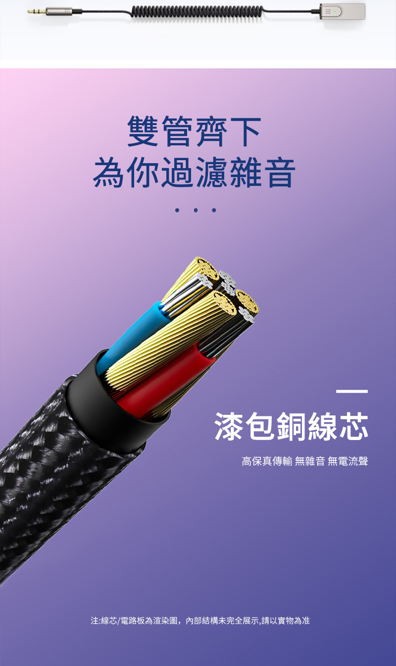 雙管齊下為你過濾雜音漆包銅線芯高保真傳輸 無雜音 無電流聲注:線芯/電路板為渲染圖,內部結構未完全展示,請以實物為准