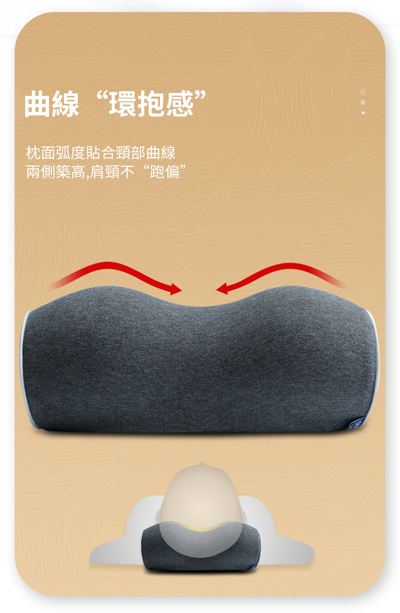 曲線&ldquo;環抱感&rdquo;面弧度貼合頸部曲線兩側築高,肩頸不&ldquo;跑偏&rdquo;