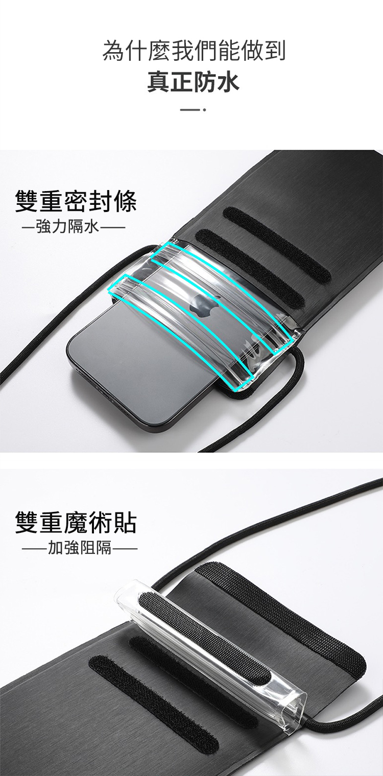 為什麼我們能做到真正防水雙重密封條隔水——雙重魔術貼加強阻隔