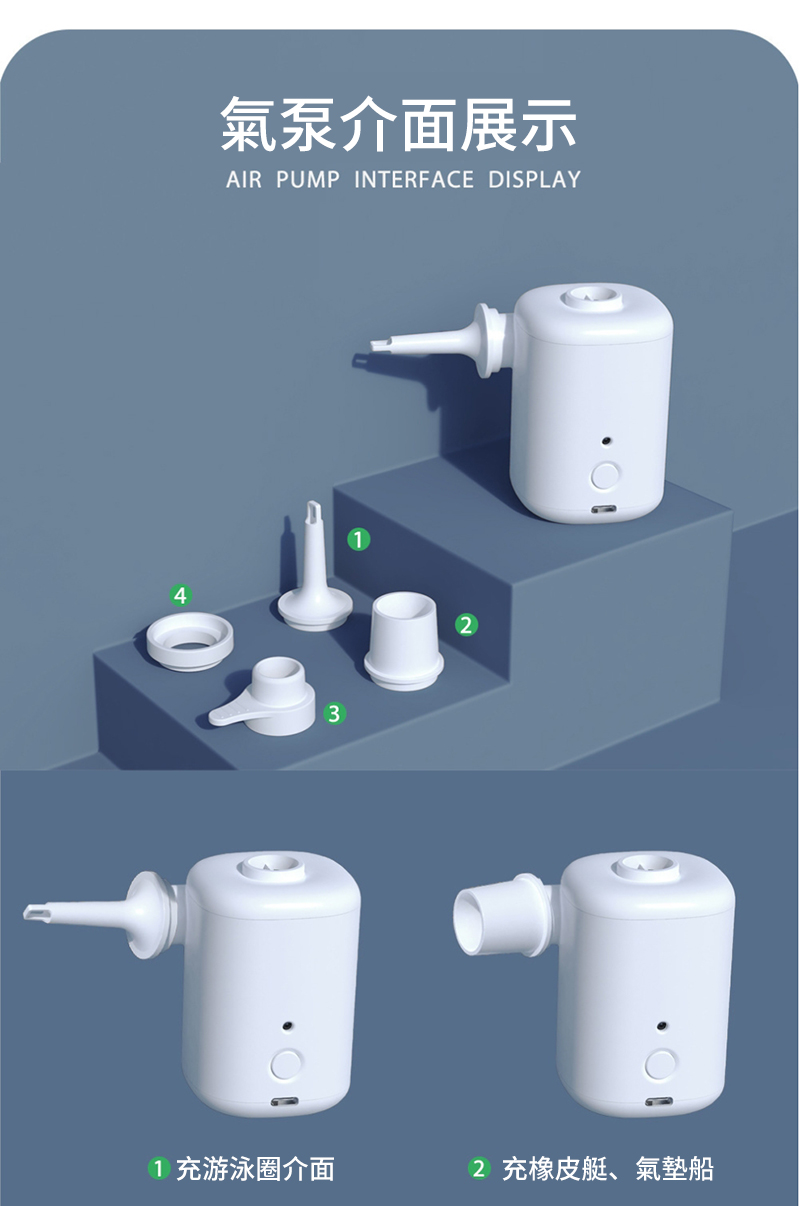 氣泵介面展示AIR PUMP INTERFACE DISPLAY31 充游泳圈介面2 充橡皮艇、氣墊船