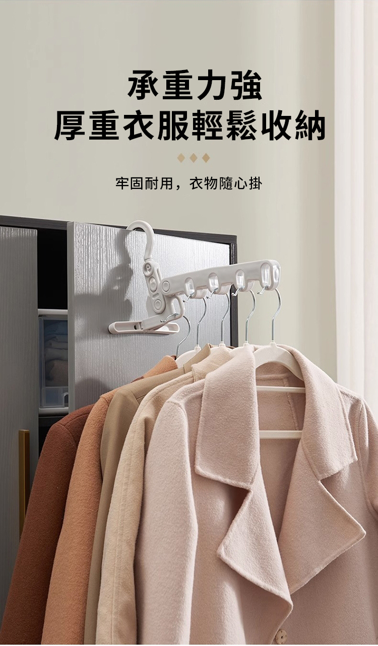 承重力強厚重衣服輕鬆收納牢固耐用,衣物隨心掛