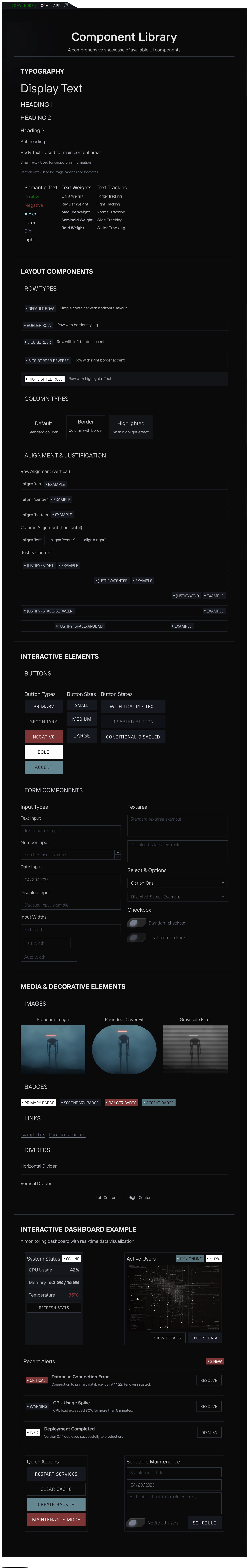 Gallery of all Antispace UI components