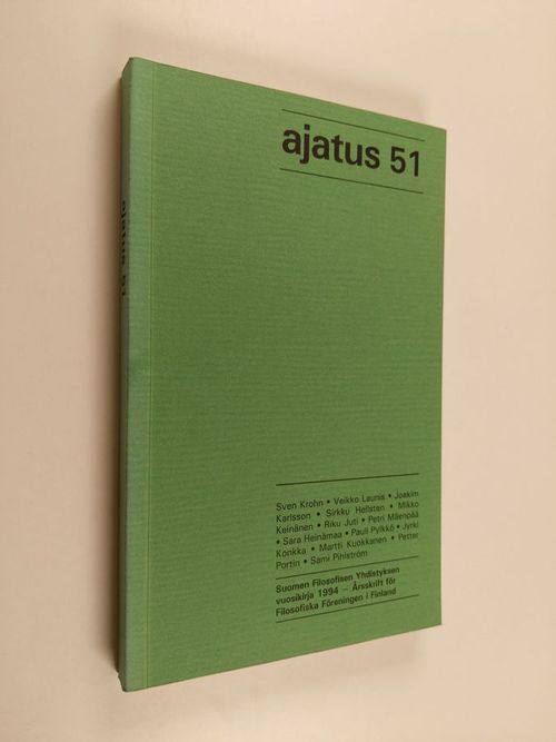 Ajatus 51 : Suomen filosofisen yhdistyksen vuosikirja | Finlandia Kirja |  Osta Antikvaarista - Kirjakauppa verkossa
