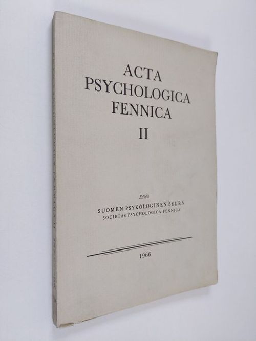 Acta psychologica Fennica 2 : Esineväreistä vanhan- ja uudentyyppisessä valaistuksessa : värien tehovaikutukseen liittyvä tutkimus ym. - Fieandt, Kai von | Antikvaari - kirjakauppa verkossa