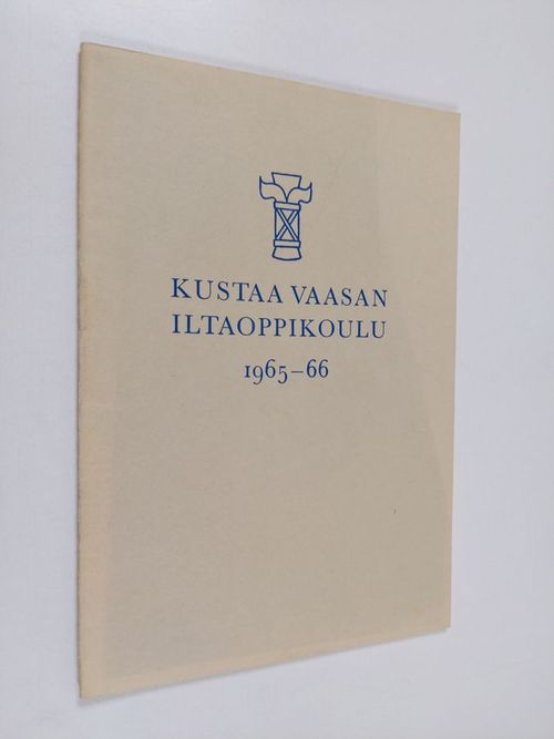 Kustaa Vaasan iltaoppikoulu 1965-66 | Antikvaari - kirjakauppa verkossa