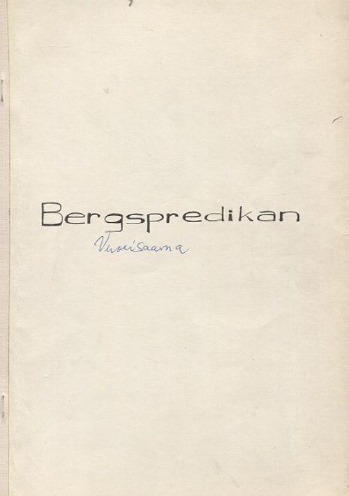 Bergspredikan (teosofia) - Ervast Pekka | Vantaan Antikvariaatti Oy | Osta Antikvaarista - Kirjakauppa verkossa