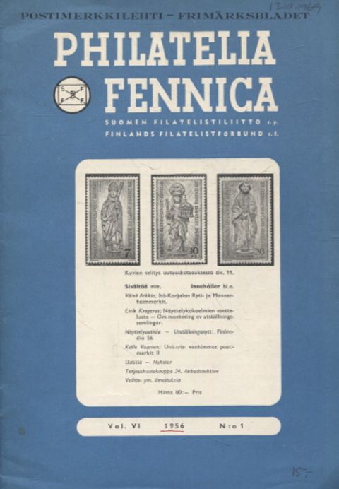Postimerkkilehti Philatelia Fennica 1956-1958 - Suomen Filatelistiliitto |  Kirjamari Oy | Osta Antikvaarista - Kirjakauppa verkossa