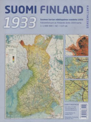 Suomi Finland 1933 Suomen kartan näköispainos vuodelta 1933 1:1 000 000 |  Salpakirja Oy |