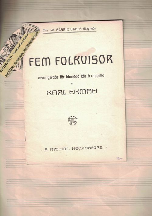 Fem Folkvisor - Ekman Karl | Nettinuotti | Osta Antikvaarista - Kirjakauppa verkossa