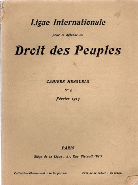 Ligue internationale pour la defense du Droit de Peuples - Mensuels Cahiers | Vantaan Antikvariaatti | Osta Antikvaarista - Kirjakauppa verkossa