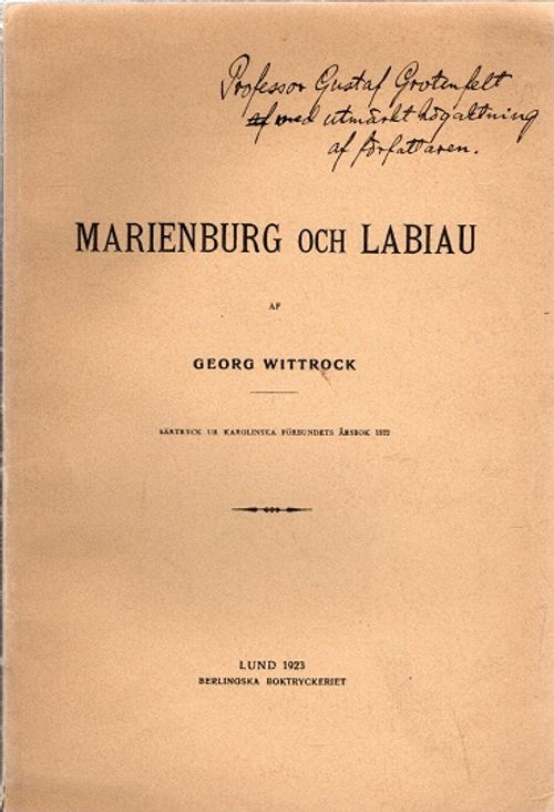 Marienburg och Labiau - Wittrock Georg | Vantaan Antikvariaatti | Osta Antikvaarista - Kirjakauppa verkossa