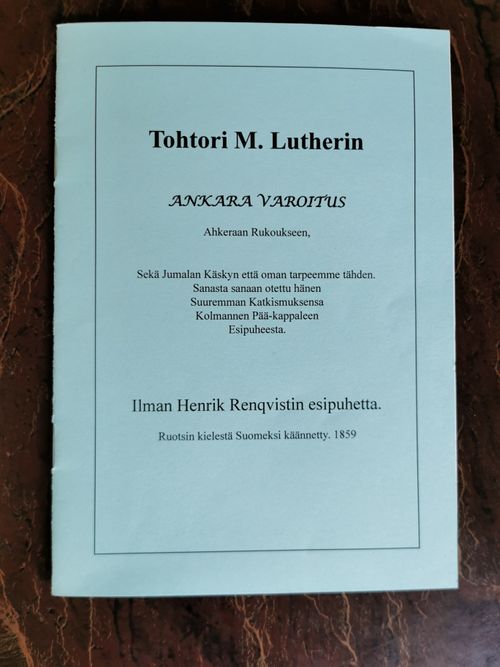 Tohtori M. Lutherin ankara varoitus - Luther M | QB Quality Books | Osta Antikvaarista - Kirjakauppa verkossa