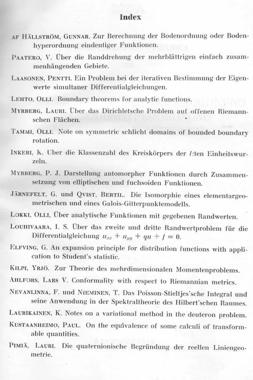 Commentationes in honorem Rolf Herman Nevanlinna die natali eius sexagesimo. Ediderunt amici et discipuli | Finn-Scholar - Tietokirjoja | Osta Antikvaarista - Kirjakauppa verkossa