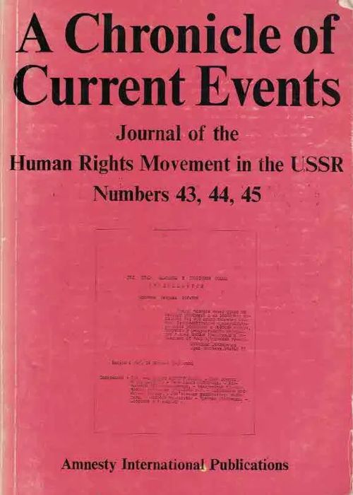 A Chronicle of Current Events. Numbers 43, 44, 45 | Finn-Scholar - Tietokirjoja | Osta Antikvaarista - Kirjakauppa verkossa