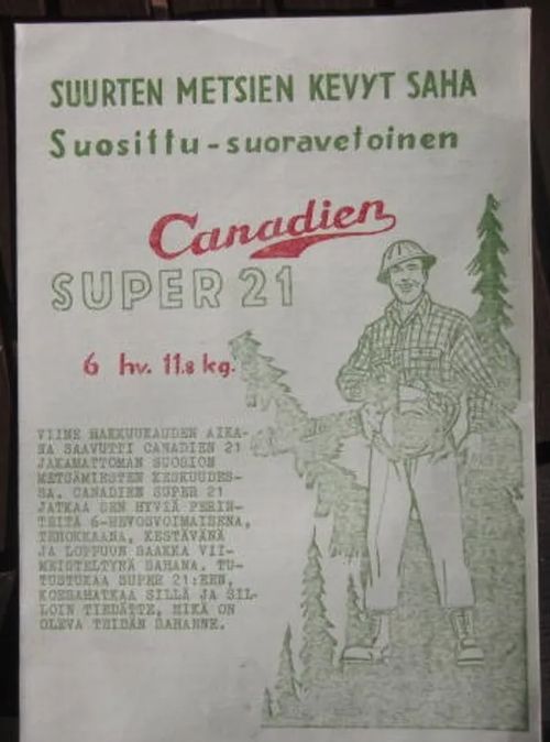 Canadien Super 21 moottorisaha | Vesan Kirja | Osta Antikvaarista - Kirjakauppa verkossa