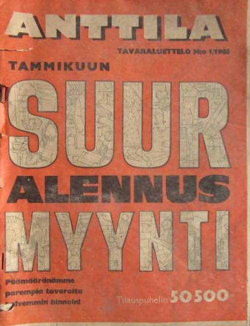 Anttila tavaraluettelo N:o 1/1963 | Vesan Kirja | Osta Antikvaarista - Kirjakauppa verkossa