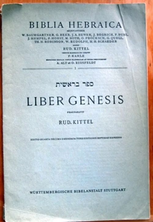 Liber Genesis - Kittel Rud. (praeparavit) | Kustannus Apis | Osta Antikvaarista - Kirjakauppa verkossa