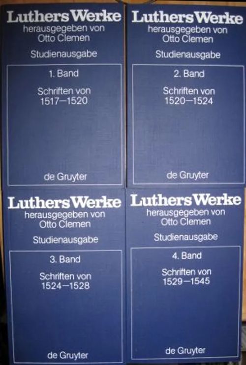 Luthers Werke in Auswahl 1-4 (kotelossa) - Clemen Otto (herausgegeben von) | Kustannus Apis | Osta Antikvaarista - Kirjakauppa verkossa