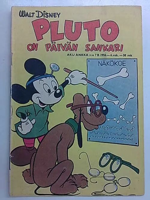 Aku Ankka 1956 nro 7B Pluto on päivän sankari | Antikvaarinen Kirjakauppa Tessi | Osta Antikvaarista - Kirjakauppa verkossa