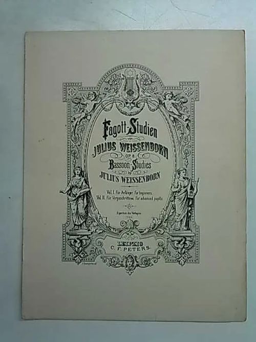 Fagott-Studien von Julius Wessenborn Op. 8. Bassoon-Studies Julius Weissenborn. | Antikvaarinen Kirjakauppa Tessi | Osta Antikvaarista - Kirjakauppa verkossa