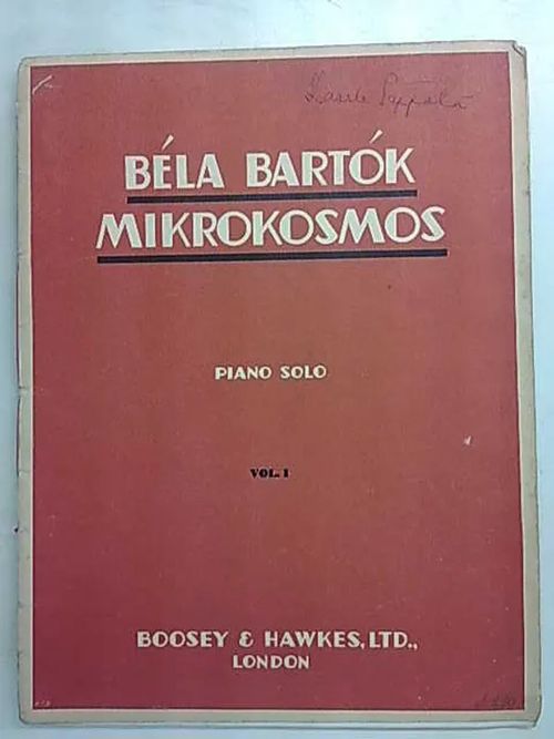 Bela Bartok Mikrokosmos Piano Solo Vol. I | Antikvaarinen Kirjakauppa Tessi | Osta Antikvaarista - Kirjakauppa verkossa