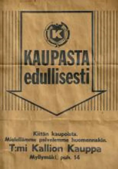 T:mi Kallion kauppa, Myllymäki - Paperikassi 1960-luvulta | Antikvariaatti Feliks | Osta Antikvaarista - Kirjakauppa verkossa