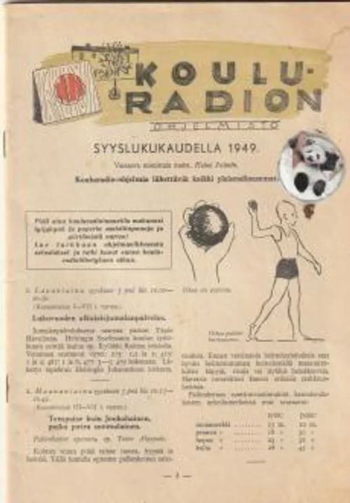 Kouluradion ohjelmisto syyslukukaudella 1949 - Palmén Helmi (toim.) | Antikvariaatti Feliks | Osta Antikvaarista - Kirjakauppa verkossa