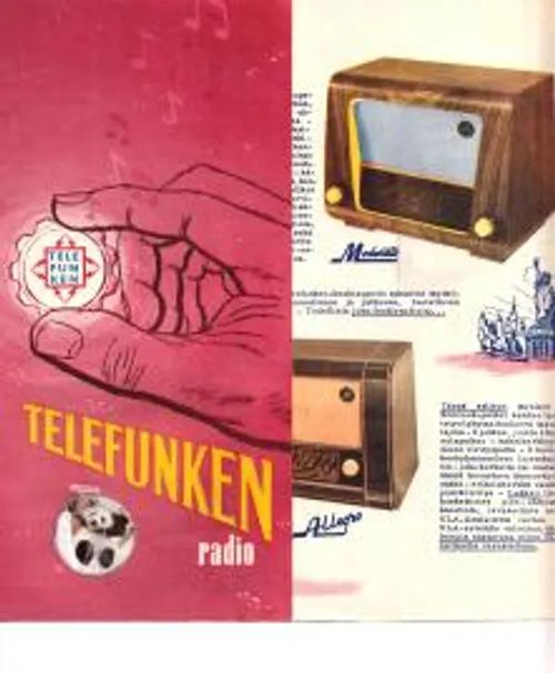 Telefunken radioesite n. 1956 | Antikvariaatti Feliks | Osta Antikvaarista - Kirjakauppa verkossa