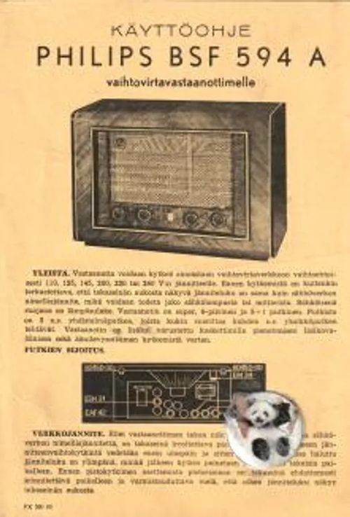 Philips BSF 594 A radion käyttöohje n. 1945 - - Philips | Antikvariaatti  Feliks | Osta Antikvaarista - Kirjakauppa