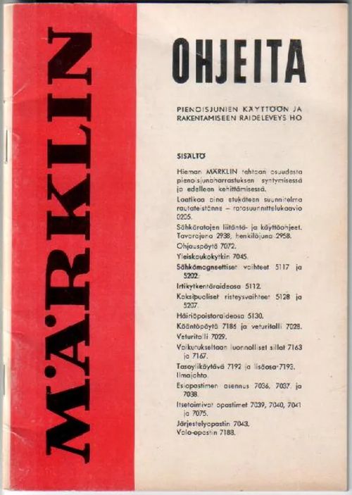 Märklin, Ohjeita pienoisjunien käyttöön ja rakentamisen raideleveys HO - Gebr. Märklin & Cie | Jyväskylän Vanha Antikvariaatti | Osta Antikvaarista - Kirjakauppa verkossa