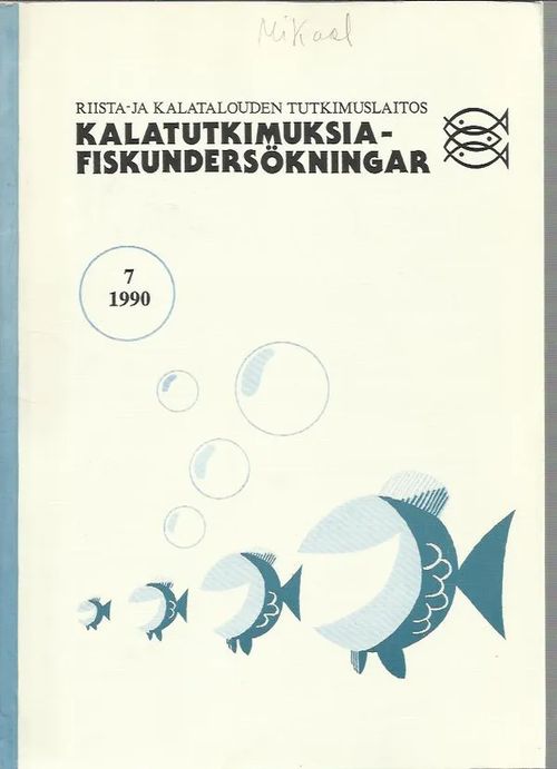 Kalatutkimuksia-Fiskundersökningar-Kymijoen kalaportaiden rakentamiseen liittyvät kalataloudellset selvitykset 1987-1988 - Mikkola Jukka- Saura Ari-Ikonen Erkki-Poikola Kauko | Antikvariaatti Punaparta | Osta Antikvaarista - Kirjakauppa verkossa