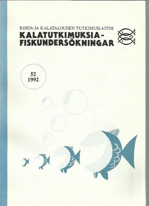 Kalatutkimuksia-Fiskundersökningar 52/1992 Kymijoen vaelluskalatutkimukset 1989-1991/Virkistyskalastuksen motiivit - Saura Ari-Mikkola Jukka-Ikonen Erkki/Leinonen Kalevi-Lehtonen Hannu | Antikvariaatti Punaparta | Osta Antikvaarista - Kirjakauppa verkossa