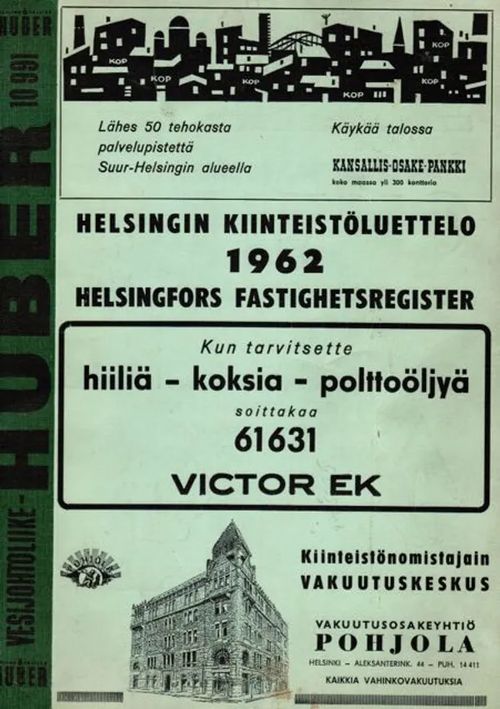 Helsingin Kiinteistöluettelo 1962 | Antikvariaatti Taide ja kirja | Osta Antikvaarista - Kirjakauppa verkossa