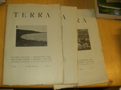 Terra 1927 vuosikerta 1-4 (3 Lehteä), mm. ESKOLA, PENTTI: Lakes Jänisjärvi and Lappajärvi The | Divari & Antikvariaatti Kummisetä | Osta Antikvaarista - Kirjakauppa verkossa