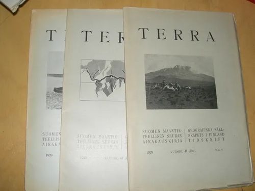 Terra 1929 vuosikerta 1-4 (3 Lehteä), sis mm. KLEMOLA, VALTO: Poronhoidosta ja sen levinneisyydestä Euraasiassa | Divari & Antikvariaatti Kummisetä | Osta Antikvaarista - Kirjakauppa verkossa