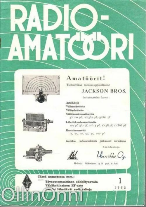 Radioamatööri 1/1952 - Juhani Yrjö | OllinOnni Oy | Osta Antikvaarista - Kirjakauppa verkossa