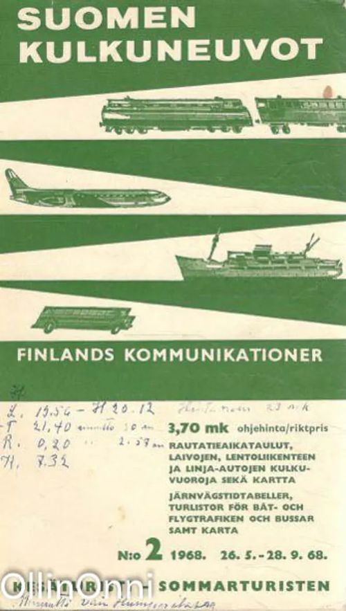 Suomen kulkuneuvot N-o 2/1968 - Finlands kommunikationer - Heikki Mäki | OllinOnni Oy | Osta Antikvaarista - Kirjakauppa verkossa