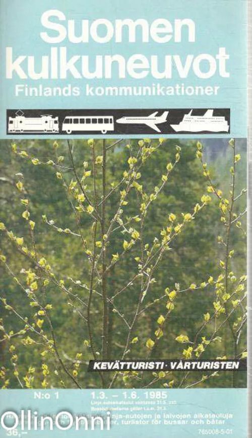 Suomen kulkuneuvot N-o 1/1985 - Finlands kommunikationer - Antero Tuomisto | OllinOnni Oy | Osta Antikvaarista - Kirjakauppa verkossa