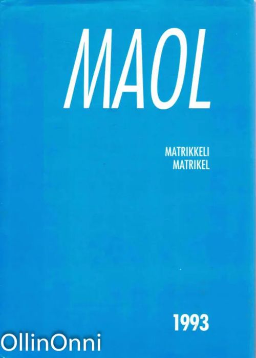 MAOL matrikkeli - Mattila Jukka O. | OllinOnni Oy | Osta Antikvaarista -  Kirjakauppa verkossa