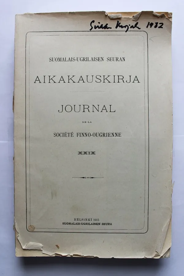 Suomalais-ugrilaisen seuran aikakauskirja XXIX | Cityn Kirja | Osta Antikvaarista - Kirjakauppa verkossa