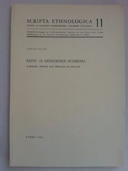 Keinu ja keinuminen Suomessa - Talve Ilmar | Helsingin Antikvariaatti | Osta Antikvaarista - Kirjakauppa verkossa